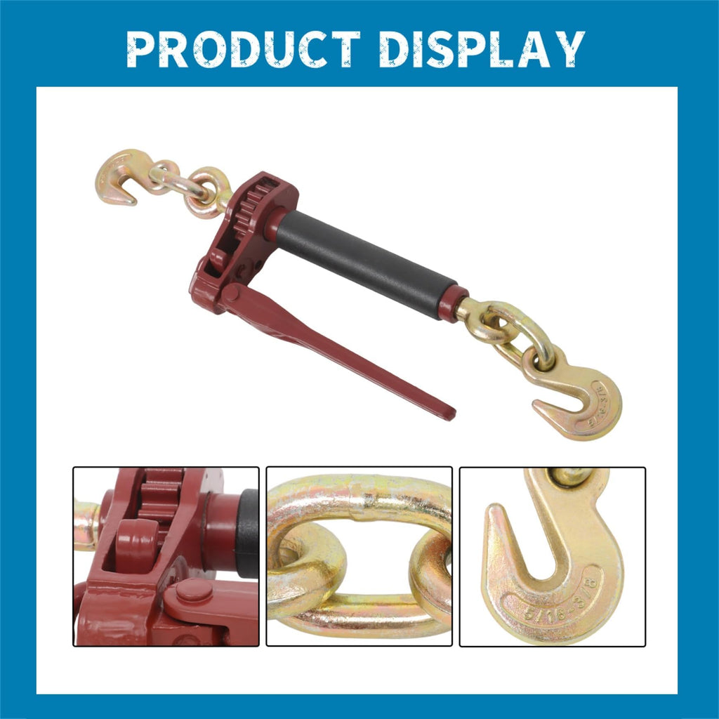 Silscvtt 4pcs Folding Handle with 2 Grab Hooks for 5/16-3/8in Chain