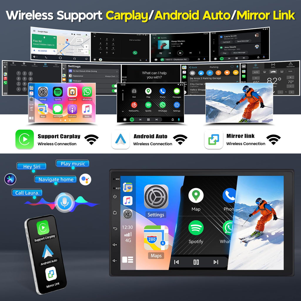 7'' Car Radio Stereo for Fiat 500 2016-2019 with Carplay and Android Auto