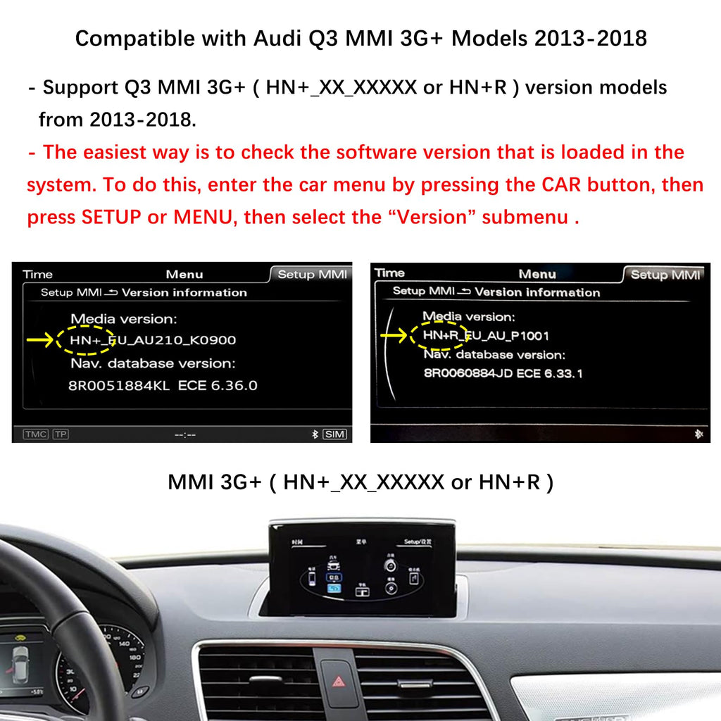 12.3" Wireless CarPlay Touchscreen for Audi Q3 MMI 3G+ 2013-2018