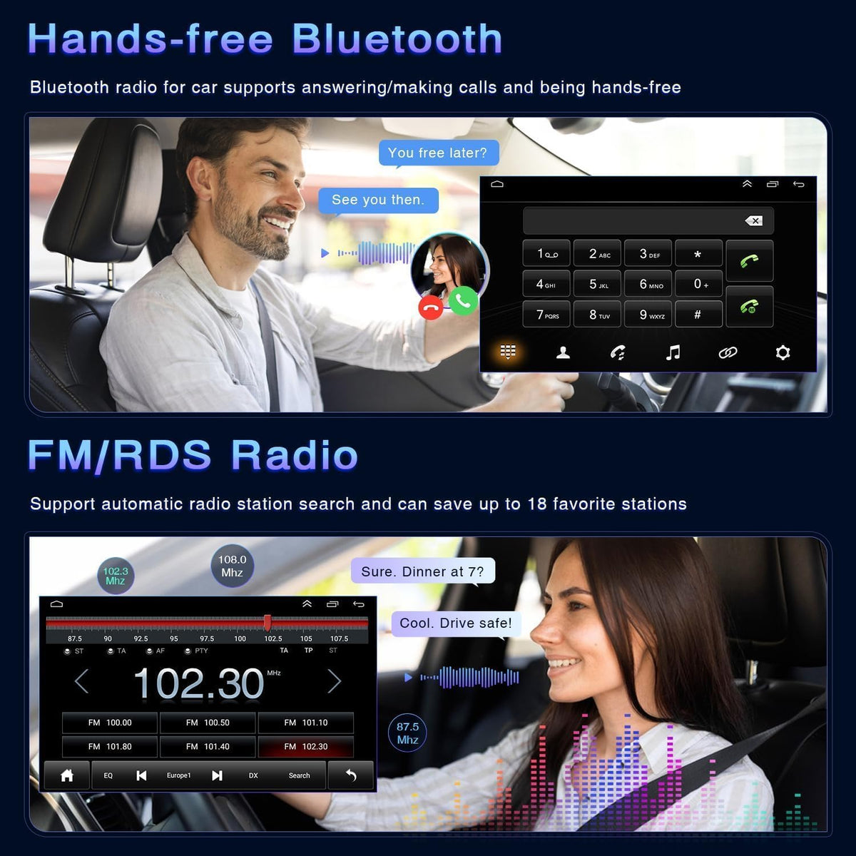 Car Radio for Honda Accord 2003 2004 2005 2006 2007 with Bluetooth FM
