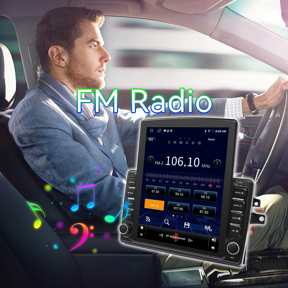 Android 15 Car Radio Stereo Compatible with Toyota Sienna 2004-2010,9.7 Inch Touchscreen,Car Stereo Support Wireless Carplay & Android Auto,Bluetooth/GPS/WiFi/Mirror Link/Backup Camera/SWC/FM