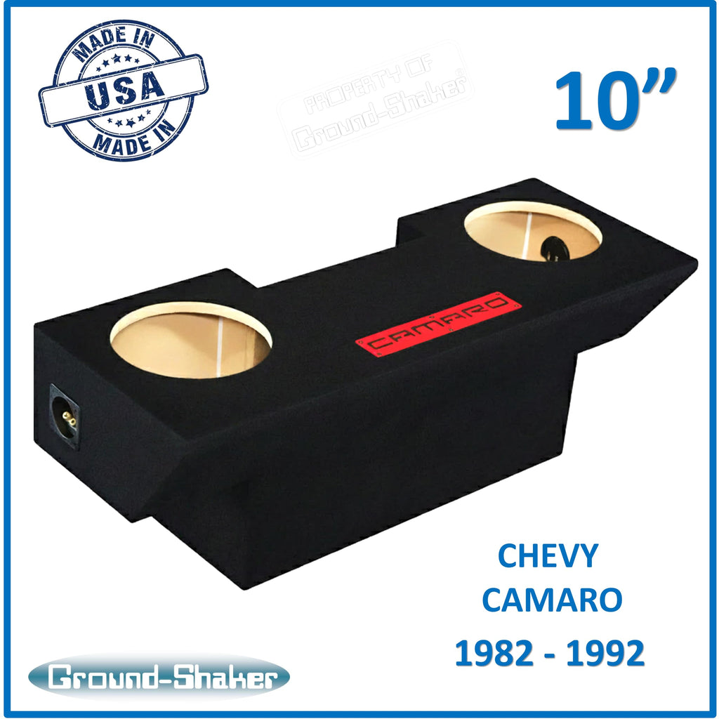 Dual Sub Box Compatible with Chevy Camaro 1982-1992 Subwoofer Enclosure Speaker Box car Audio Ground Shaker Stereo Enclosure Ground-Shaker (RED, 10")
