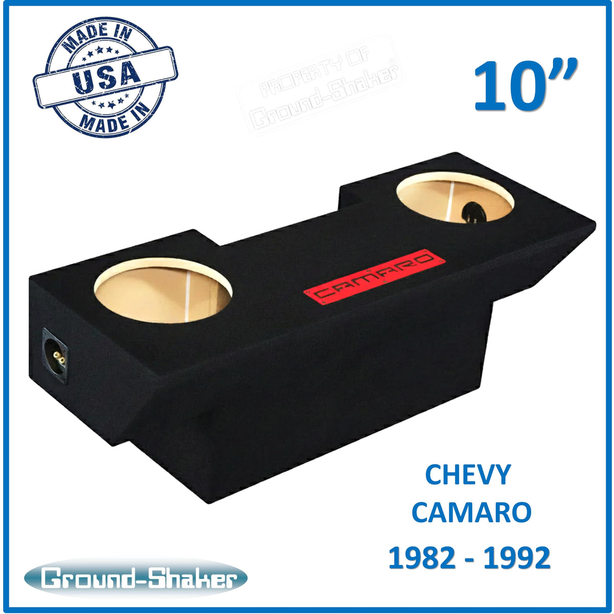 Dual Sub Box Compatible with Chevy Camaro 1982-1992 Subwoofer Enclosure Speaker Box car Audio Ground Shaker Stereo Enclosure Ground-Shaker (RED, 10")