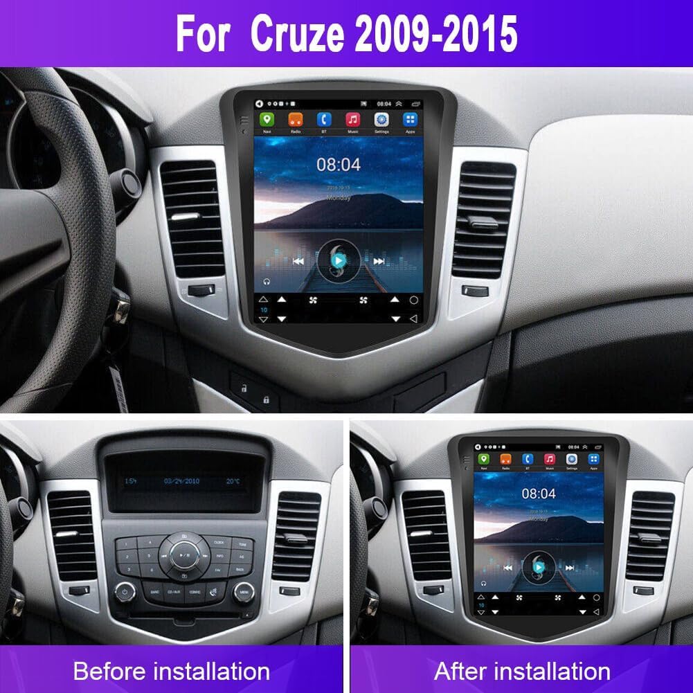 9.7inch Android 15 Car Stereo for Chevrolet Chevy Cruze 2009-2016 Touch Screen Car Radio with Wireless Carplay/Android Auto GPS/WiFi/Bluetooth/SWC/Backup Camera/FM【2+64G】