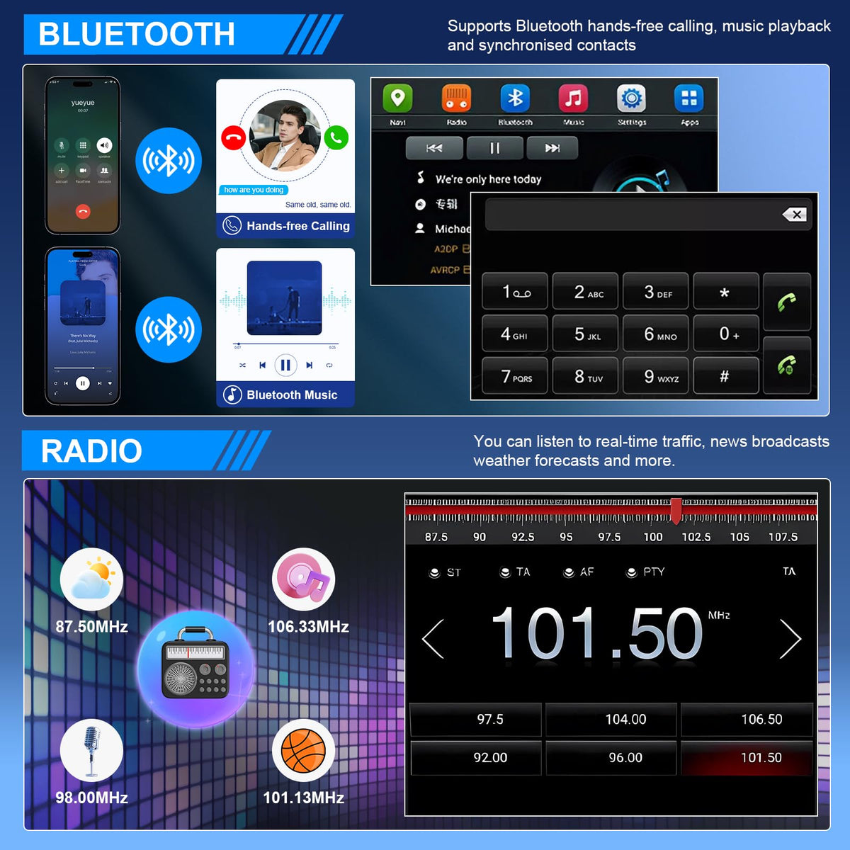 Android 14 Car Stereo for Hyundai Elantra 2011-2013, 9.7" GPS Navigation