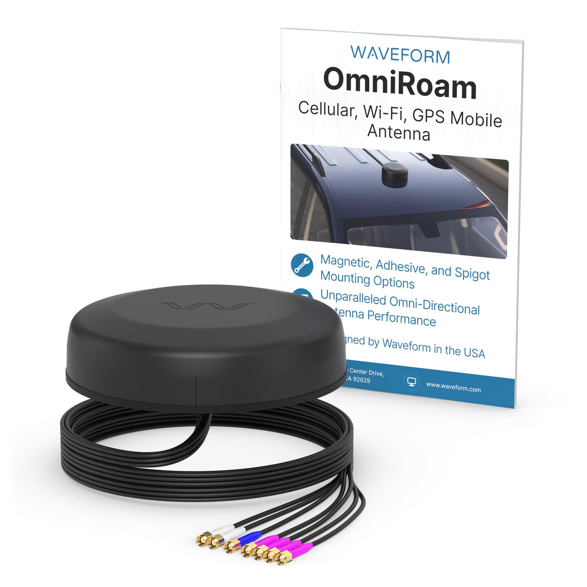 OmniRoam: 7-in-1 Low-Profile Mobile Antenna (4G/5G, WiFi & GPS)