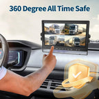 AHD Truck Backup Cameras with Monitor, 10.1’HD Quad Split Screen Monitor 4 Cameras 1080P Backup Camera for Trucks Trailer RV Bus Travel