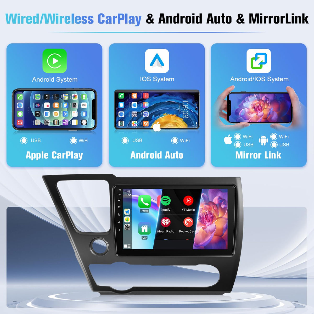 4G+64G Android Car Radio for Honda Civic 2013 2014 2015 2016 2017