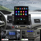 Car Radio for Honda Civic 2006 2007 2008 2009 2010 2011 with Apple Carplay & Android Auto, 9.7-Inch Touch Screen Car Stereo with GPS Bluetooth WiFi Double Din DSP FM RDS Camera, 2+32GB