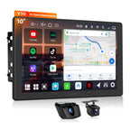 V10 10” QLED Android Double DIN Car Stereo, 6G+128G, 4G LTE, 1080P Front Dash Cam & Backup Cam, Hi-Fi DSP w/24‑Bit DAC,4V RCA, in-Car Karaoke, aptX HD BT, Wireless CarPlay&Android Auto
