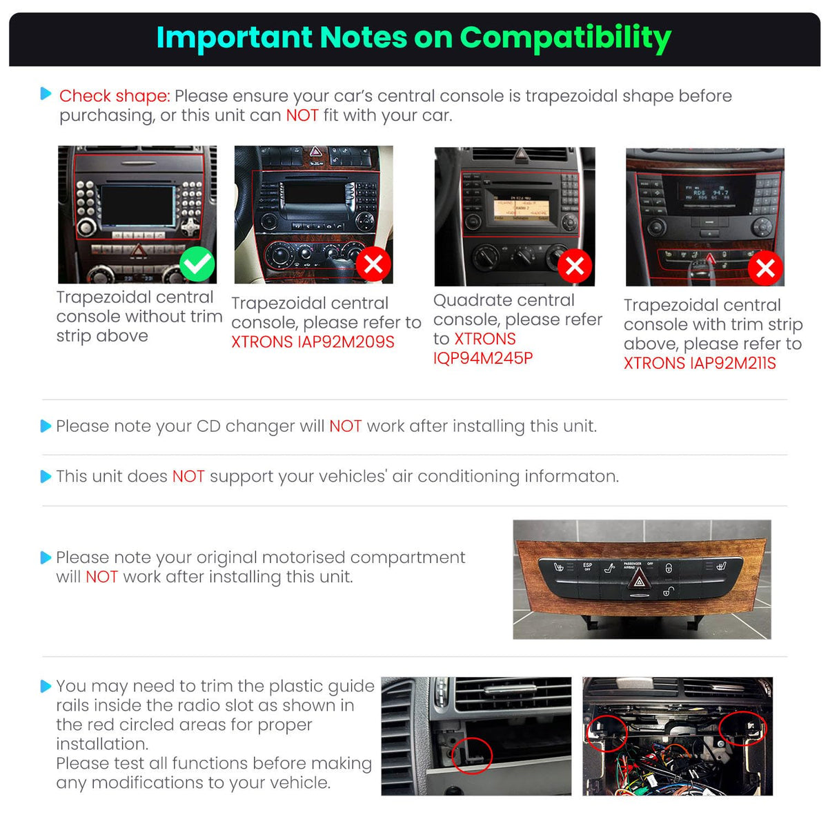 XTRONS Android 14 Car Stereo for Mercedes Benz SLK Class R171 2004-2011, 9 Inch IPS Touch Screen Car Radio GPS Navigation Bluetooth Built-in DSP Head Unit Wireless CarPlay Android Auto (4+64GB)