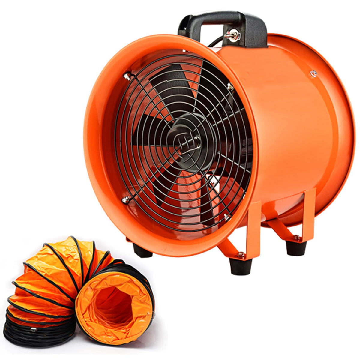5m, Low Noise High Speed Air Blower 220V Portable Utility Blower Fan Air Mover Exhaust Fan 10 M Duct Hose Ventilation Fan Explosion-Proof Industrial Ventilator