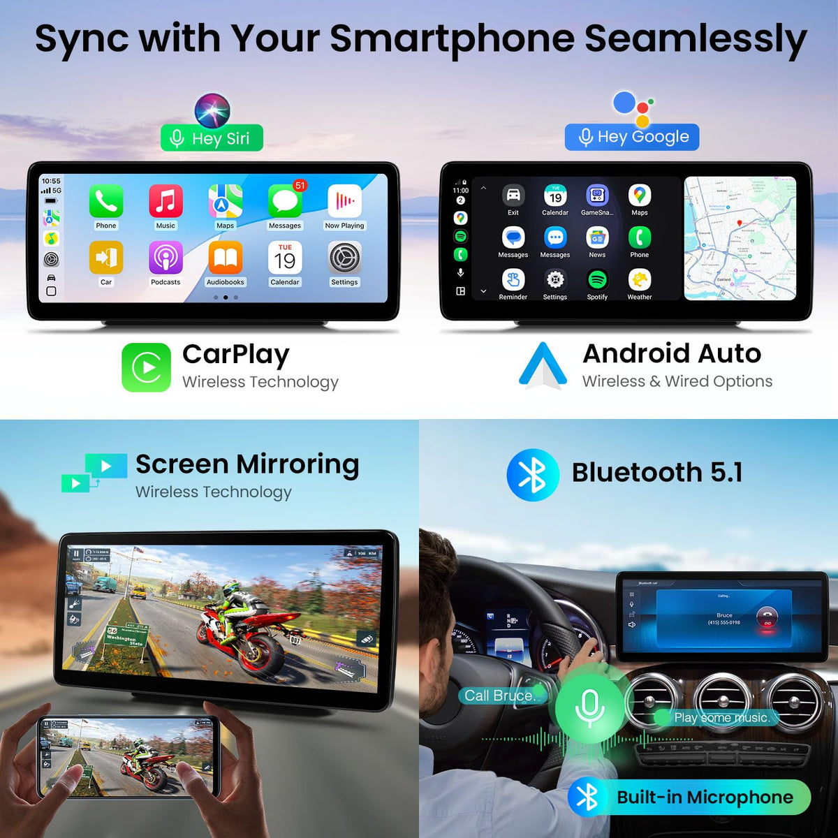 XTRONS Android Car Stereo for Mercedes-Benz C/GLC/V/X-Class W205 X253 W446 W470 (2016-2018) NTG 5.0/5.1/5.2, 12.3" IPS Touchscreen, Wireless CarPlay & Android Auto, Qualcomm Snapdragon 662, 8+128GB