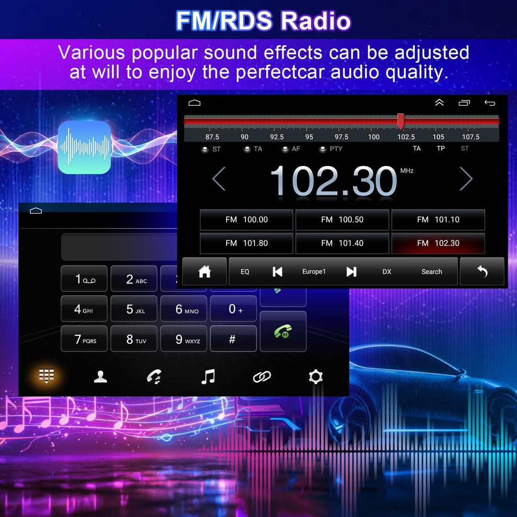 9.7 inch Car Radio Stereo for Dodge Ram 1500 2500 3500 2013 2014 2015 2016 2017 2018, 2GB +32GB, with Wireless & Wired Carplay,Built-in GPS WiFi DSP Camera MIC (Only fit Manual AC) (4+64G)
