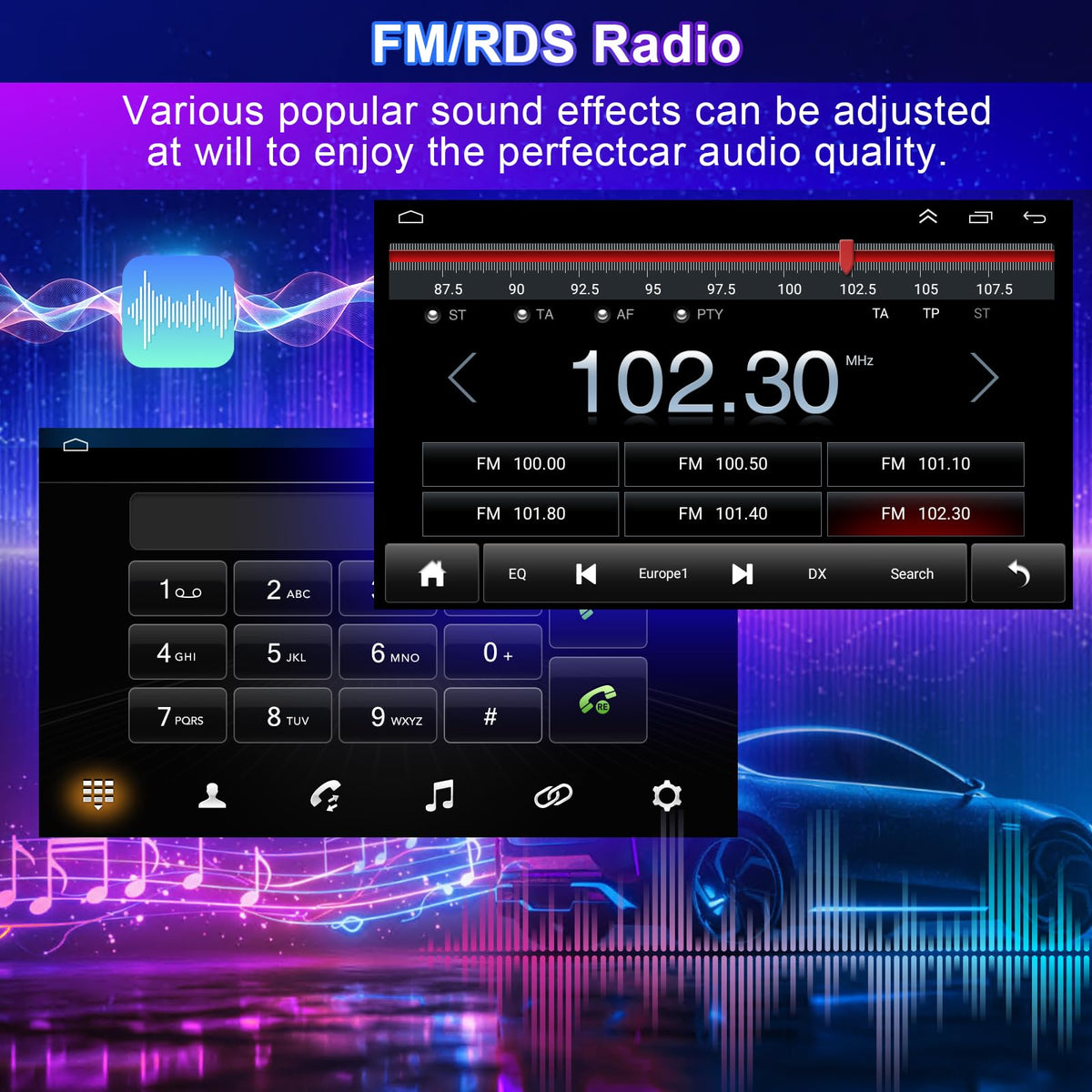 9.7 inch Car Radio Stereo for Dodge Ram 1500 2500 3500 2013 2014 2015 2016 2017 2018, 2GB +32GB, with Wireless & Wired Carplay,Built-in GPS WiFi DSP Camera MIC (Only fit Manual AC) (4+64G)