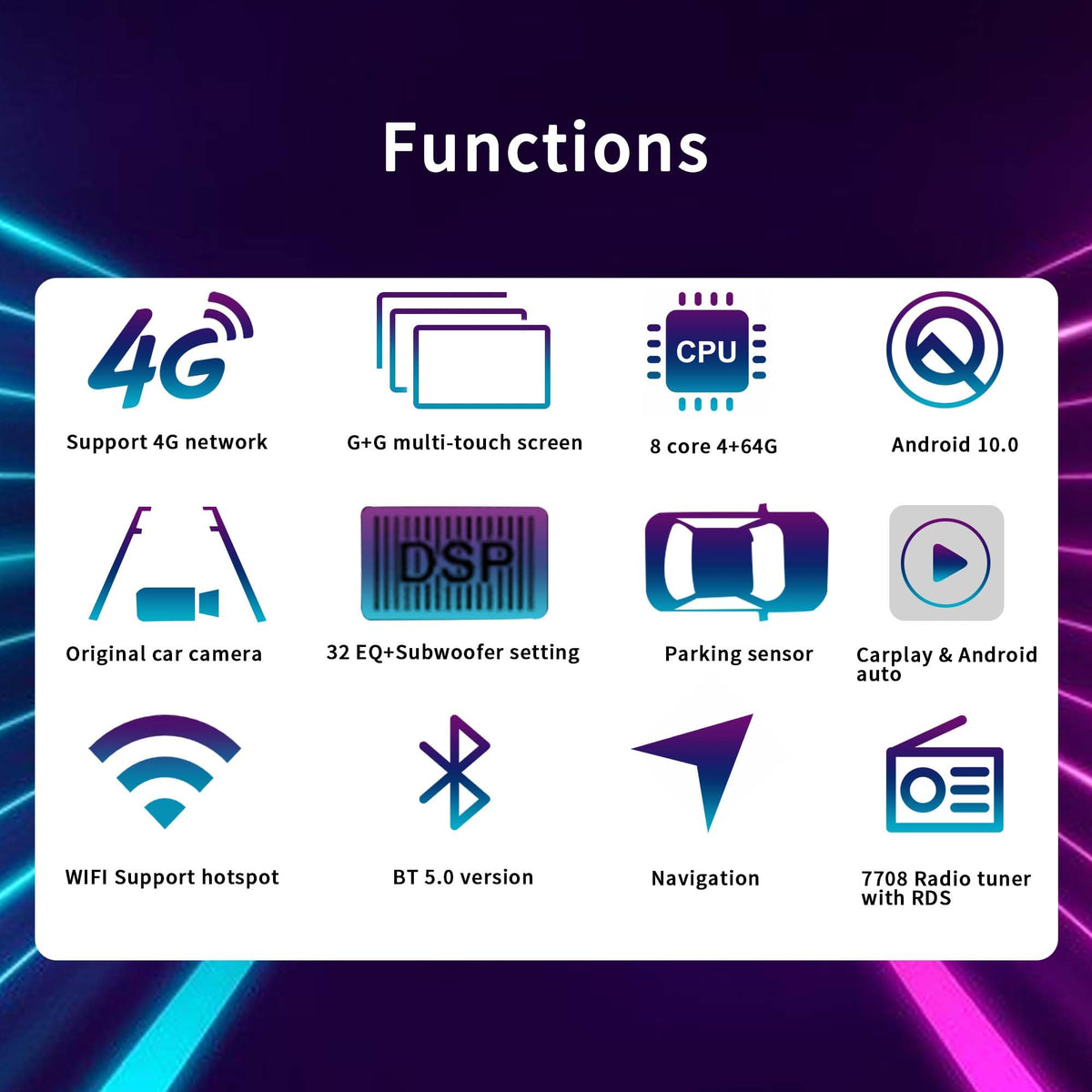 Multimidia Automotiva Sw4 with After marekt 360 Camera for Tesla Style Compatible with Toyota Hilux Vigo Android Fortuner Radio Screen Stereo 12.1inch RAM 8GB ROM 128GB(Auto Air Conditioner Only)
