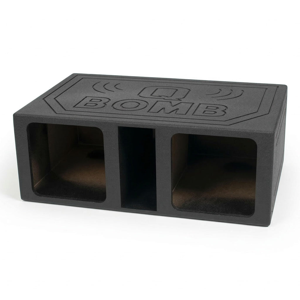 QPower QBOMB15VSQ Dual 15-Inch Center-Vented Subwoofer Box, Square