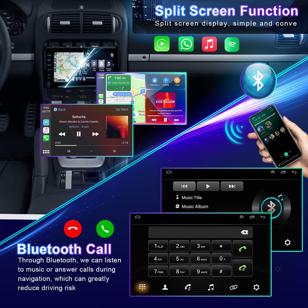 9.7 inch Car Radio Stereo for Dodge Ram 1500 2500 3500 2013 2014 2015 2016 2017 2018, 2GB +32GB, with Wireless & Wired Carplay,Built-in GPS WiFi DSP Camera MIC (Only fit Manual AC) (4+64G)