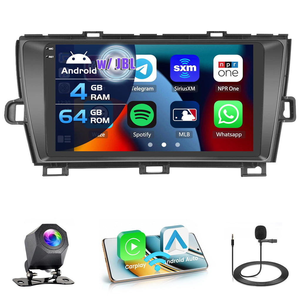 8 Core 4+64G Radio for Toyota Prius with JBL 2010-2015 Stereo Upgrade