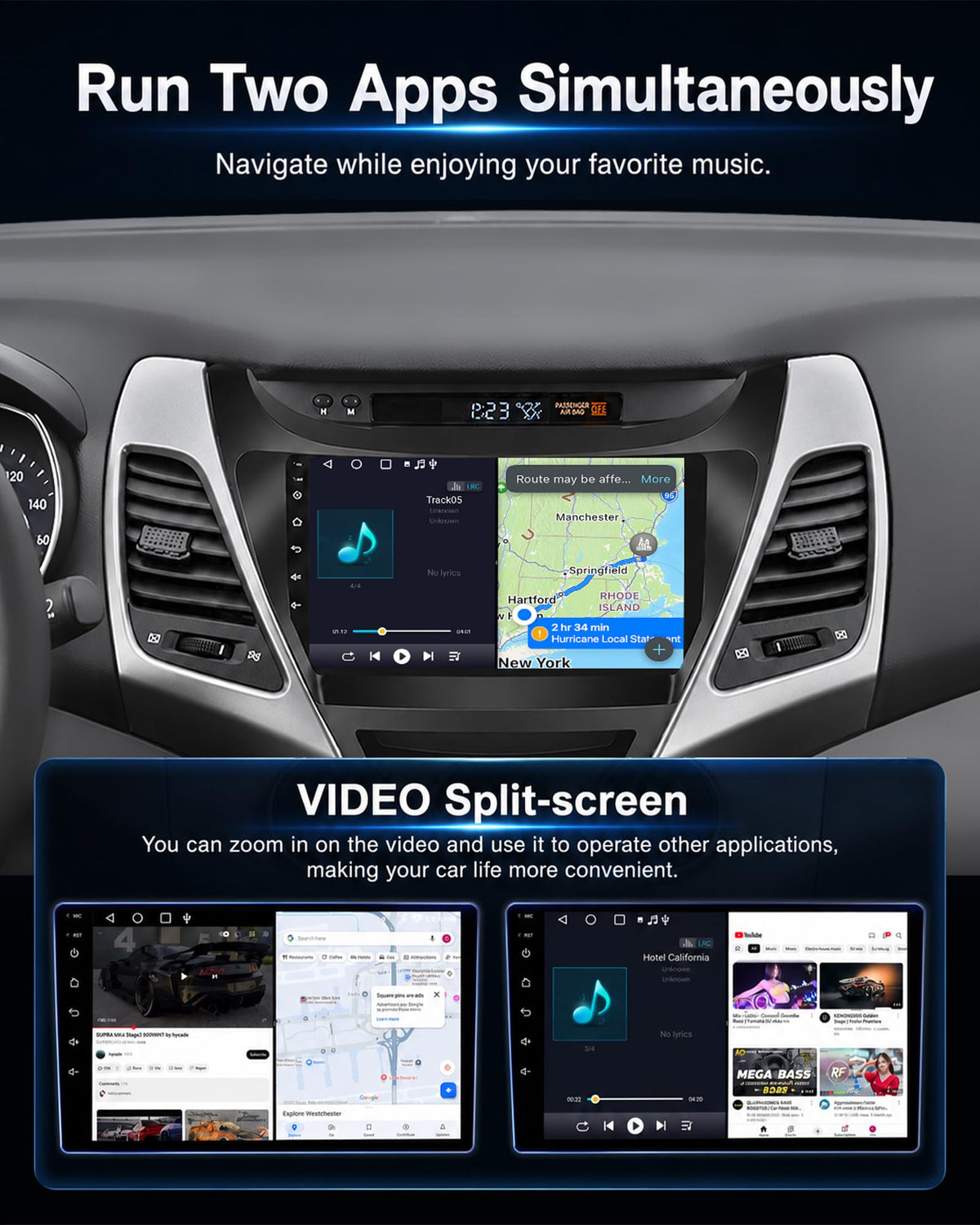 64G Car Radio Stereo for Hyundai Elantra 2014 2015 2016 Wireless CarPlay