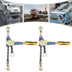 Ratcheting Chain Binder Kit, Easy Ratchet Chain Binder with Grab Working Load Tie Down Hooks Heavy Duty Tie Down Ratchet Load Binder for Trucks & Flatbed Trailers (5/16" - 3/8", 2 Pack)
