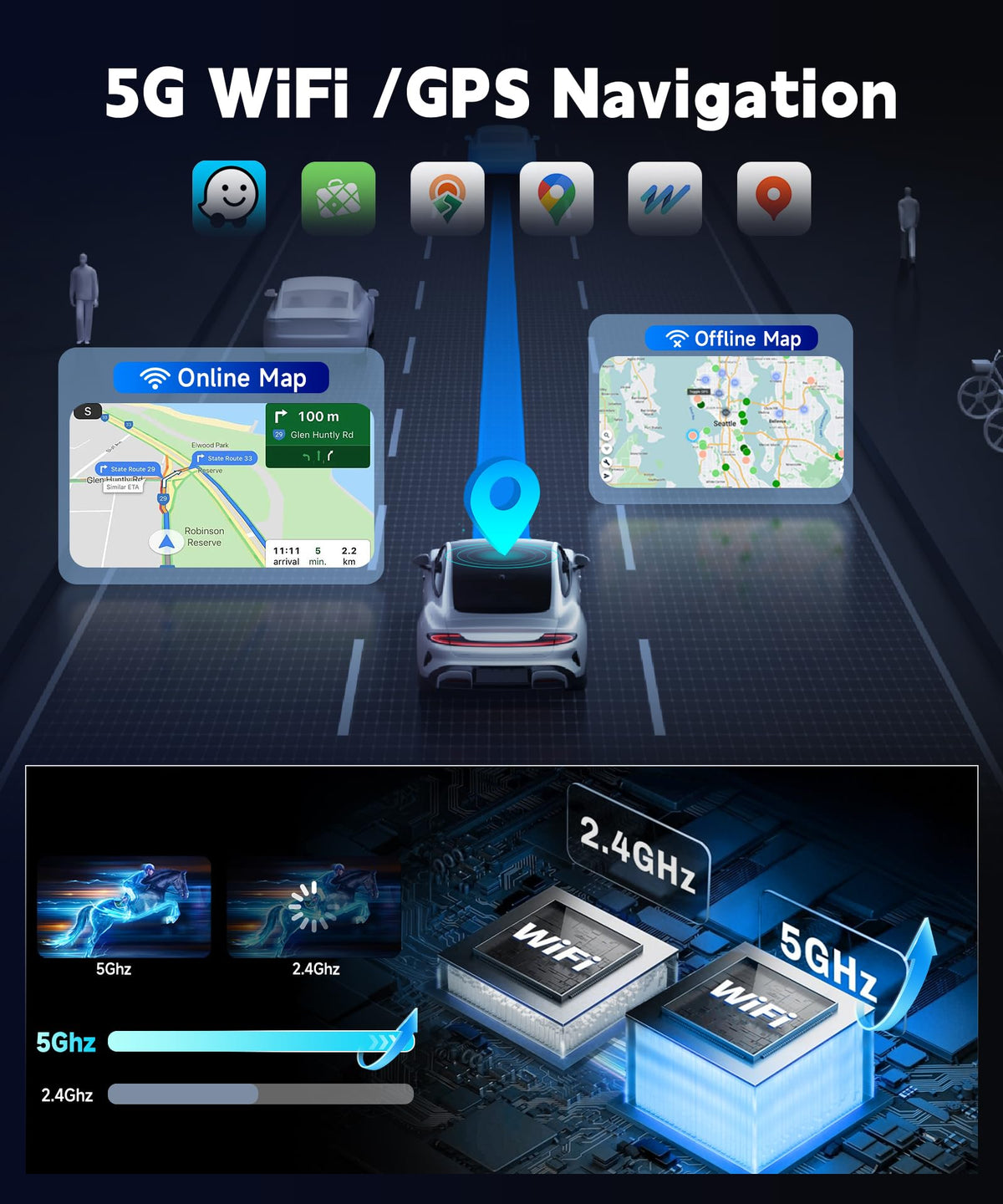 [4G+64G] Car Stereo for BMW 5 Series X5 E39 E53 M5 1996-2006 with 5GWiFi/Android 15/Wireless Carplay Android Auto,9" Incell Touch Screen Radio,GPS/EQ DSP/Bluetooth5.0/SWC/AHD Backup Camera
