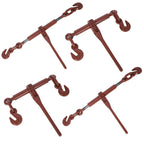 Ratchet Binder, Chain Binder, Heavy Duty Load Binder, 3/8 Inch to 1/2 Inch, G70 Hooks, 9200 lb Working Load, 33000 lb Breaking Strength, Red, Pack of 4