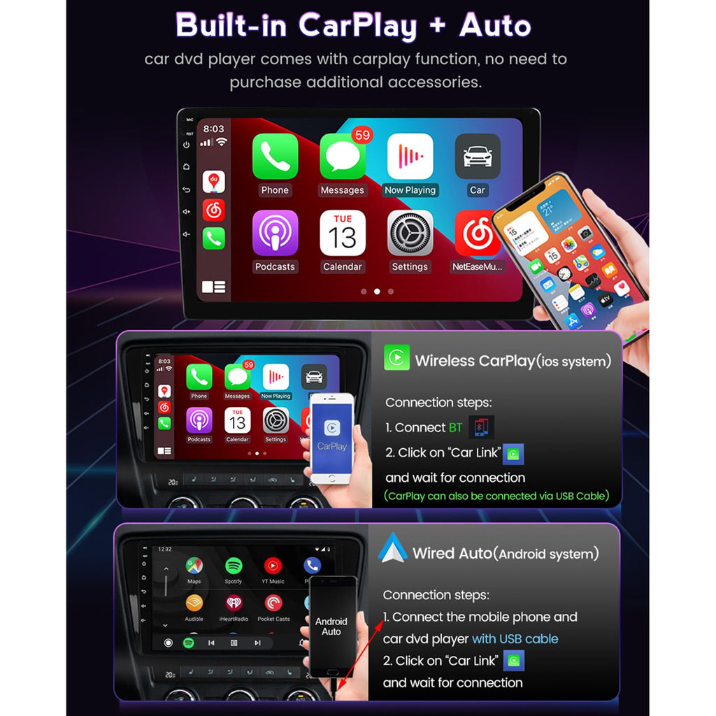 8CORE 4+64GB Android 14 Car Radio Stereo for Auto AC 2015-2020 Mitsubishi Triton L200, 9 Inch Touch Screen Head Unit with Wireless CarPlay Android Auto, GPS Navigation Bluetooth WiFi 5G DSP SWC