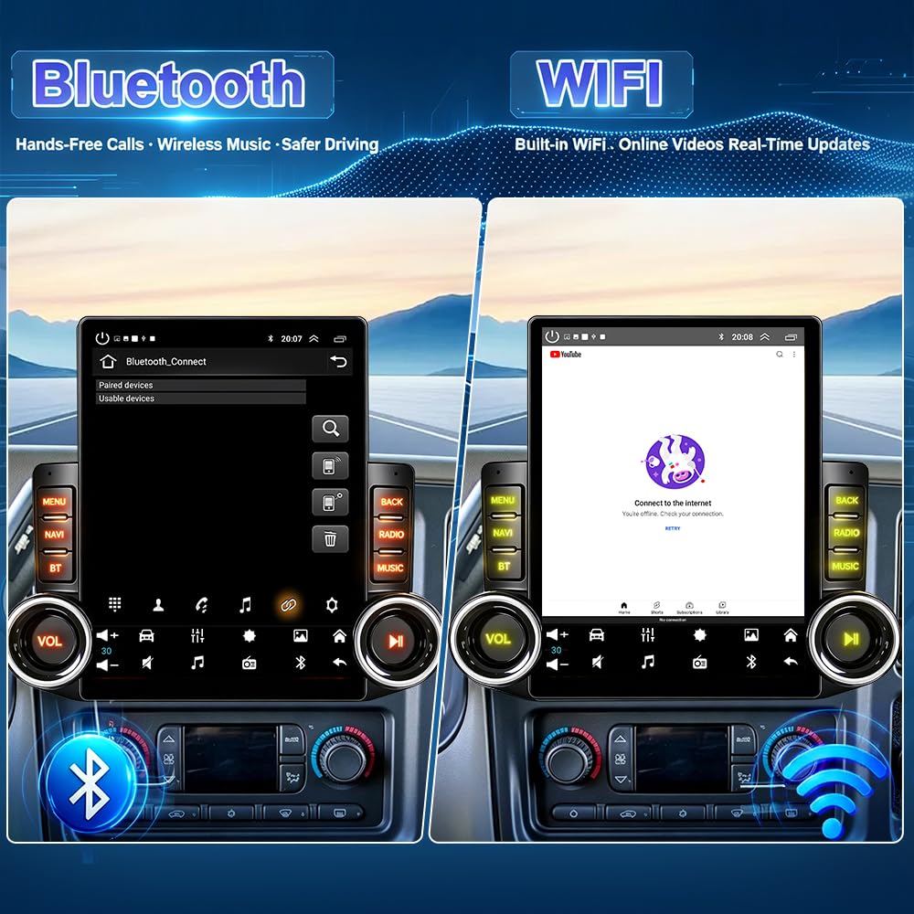 [2G+64G] Car Radio for Honda Pilot 2003 2004 2005 2006 2007 2008 with Wireless Carplay/Android Auto, 9.7 Inch Touch Screen Stereo with GPS Navigation/Bluetooth 5.0/5GHz WiFi/Backup Camera