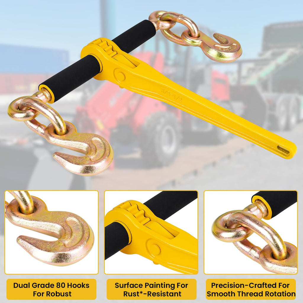 5/16" 15FT Chain and Chain Binders 4 Set - All G80