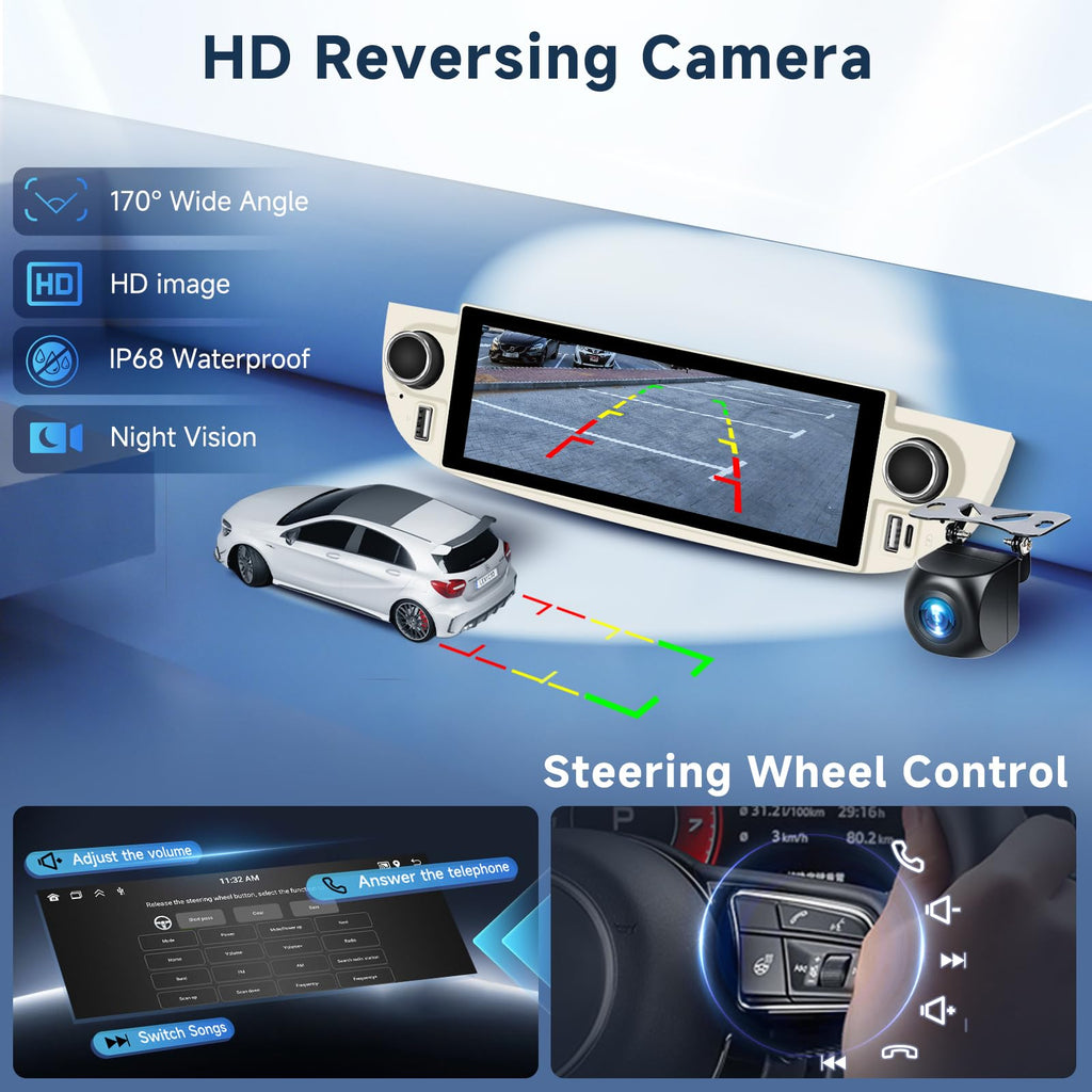 5G WiFi Android 15 Car Radio for Fiat 500 2007-2015