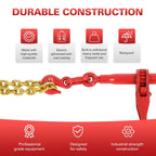 3/8" to 1/2" Ratchet Chain Binder 2 Pack with 3/8" x 10FT G80 Binder Chain G70 Hook, 9200LBS Working Load Tie Down Chain for Flatbed Truck Trailer
