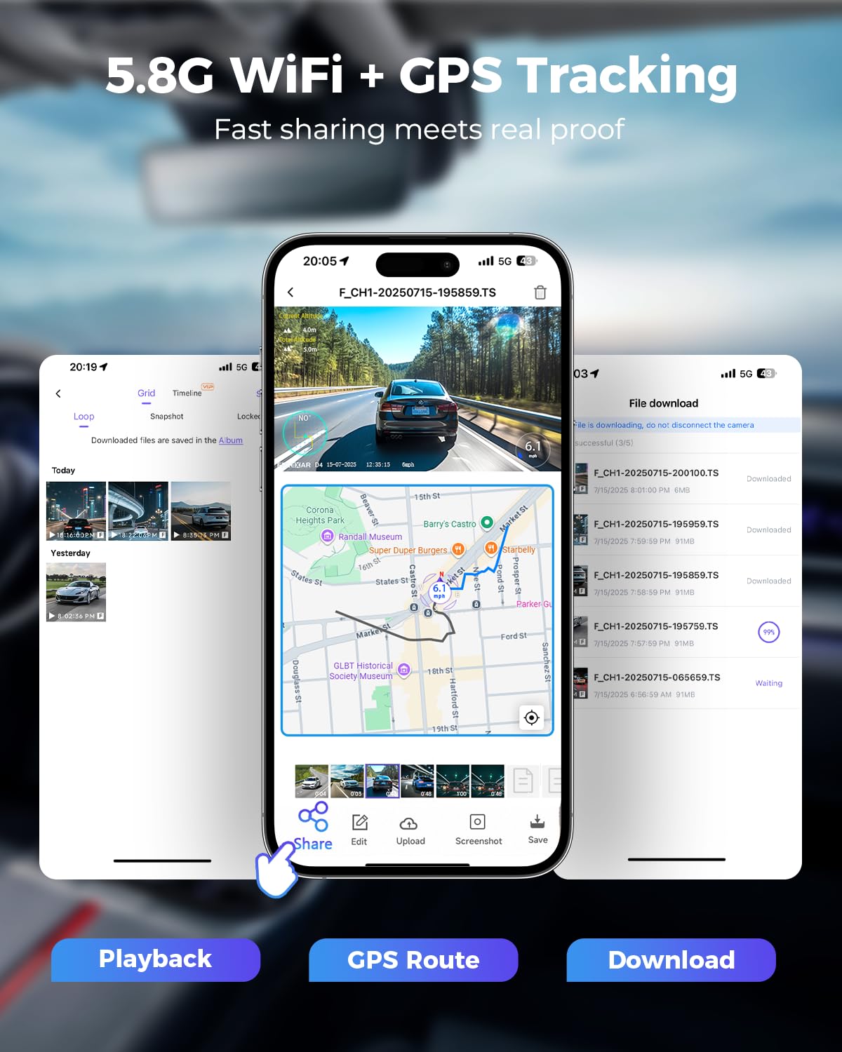 4K 360° Dash Cam with 128GB Card for Uber & Lyft Drivers