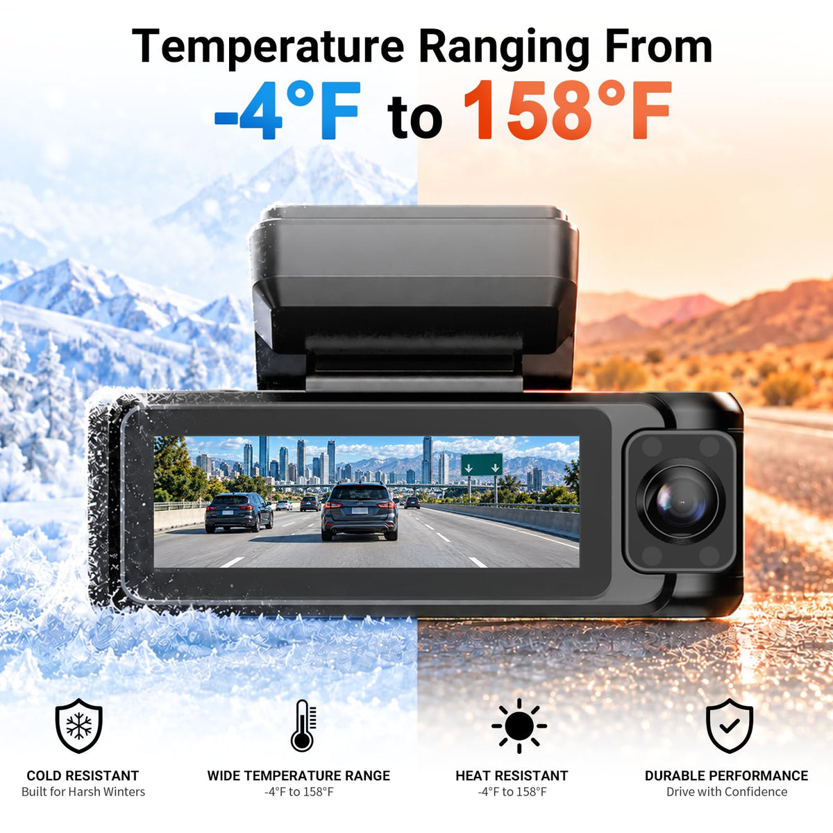 3 Channel Dash Cam Front Rear Inside,STARVIS 2 4K HDR Car Camera