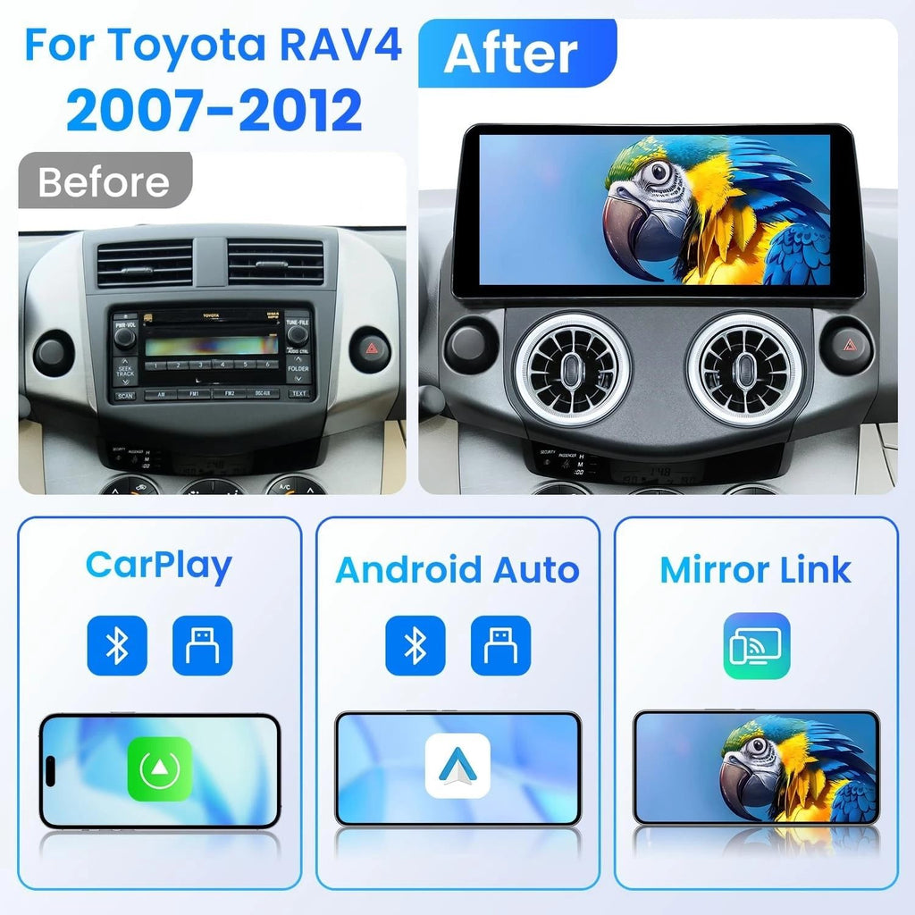 8 Core 6+128G Car Radio Stereo for Toyota RAV4 2007‑2012 Android w/CarPlay