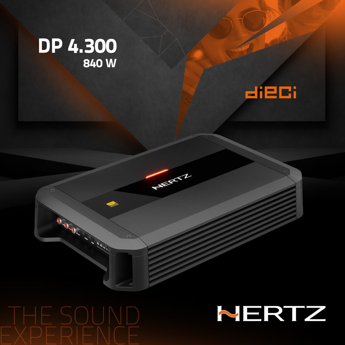 Hertz DP 4.300 AB-Class 4 Channel Amplifier 105 WRMS x 4 at 2Ω