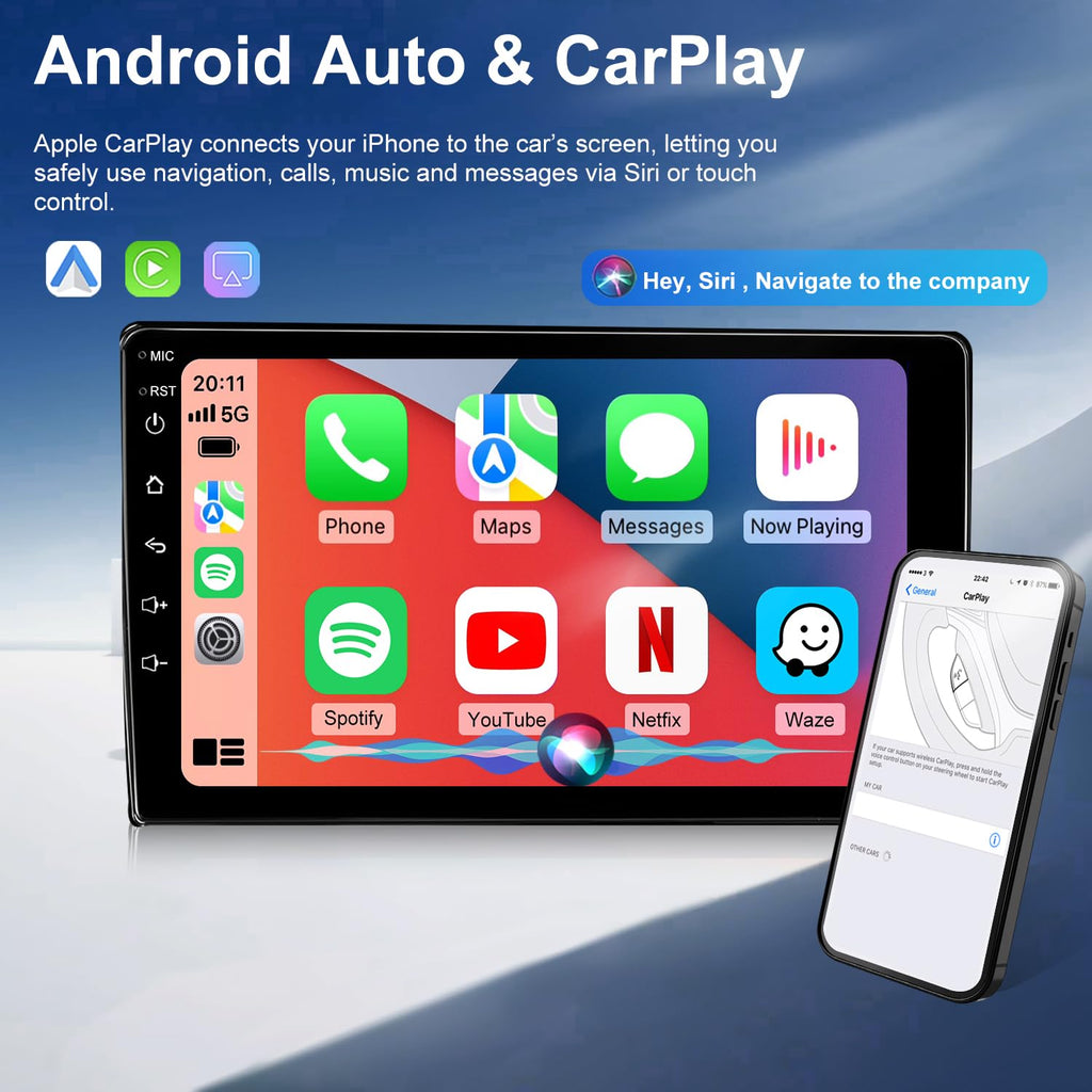 4G+64G Android Car Radio for Toyota Tacoma 2005-2015, 9 Inch Tacoma Stereo Upgrade Support Wireless Carplay Android Auto, Touch Screen Head Unit with GPS Navigation BT Backup Camera FM DSP SWC 5GWiFi