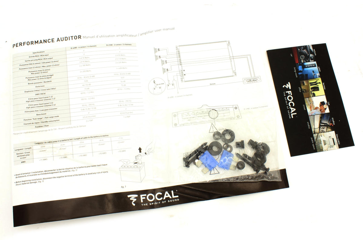 Focal R-4280 4 Channel 560 Watt Class AB Car Audio Amplifier