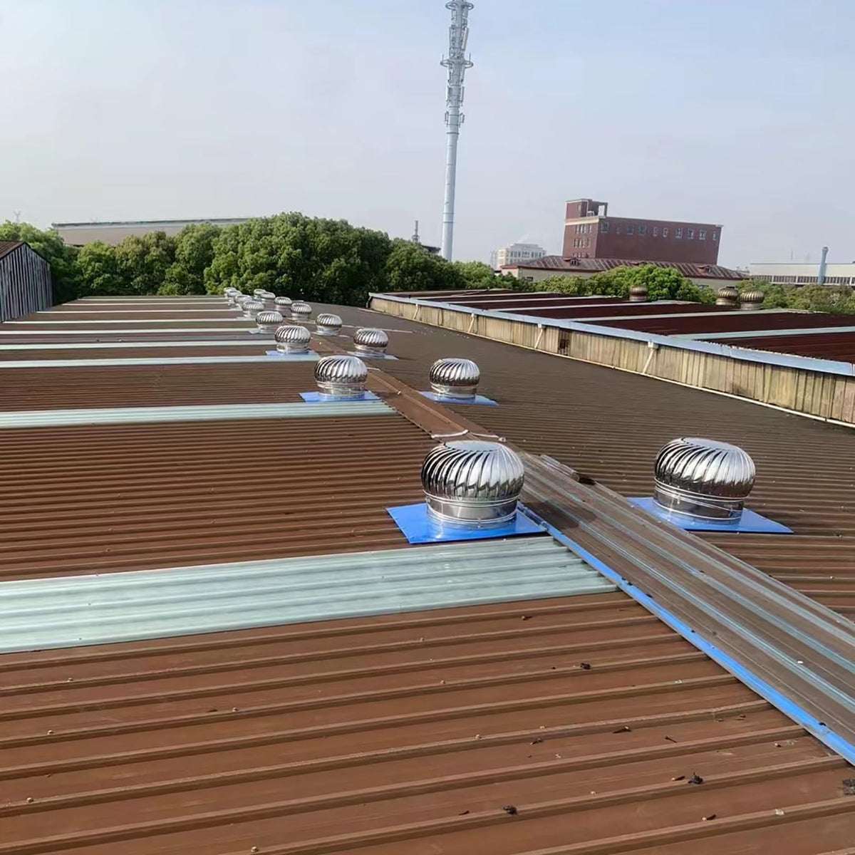 SARKEY Roof Turbines Ventilator, 304 Stainless Steel Rotating Ventilator Cap, Wind Rotating Chimney Cowl, Roof Rotating Exhaust Heat Dissipation Vents, Attic Air Vent Ventilating Fan(450mm/17.7in)
