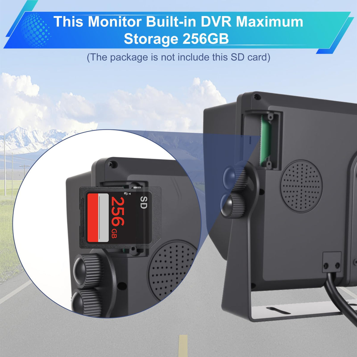Truck Backup Camera System with 7" Monitor Built-in DVR Recorder for RV Semi Truck Trailer Motorhome,Quad Split Screen 4 Channel 1080P HD Waterproof Rear & Side View Rearview Camera Kit