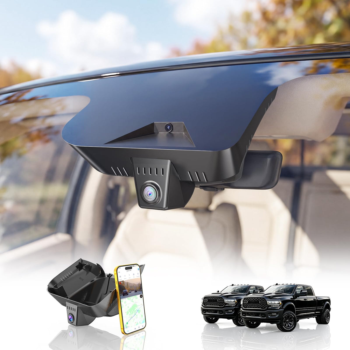 OEM-Fit Dash Cam fit for Dodge RAM 2500/3500 2019-2026(Model A)