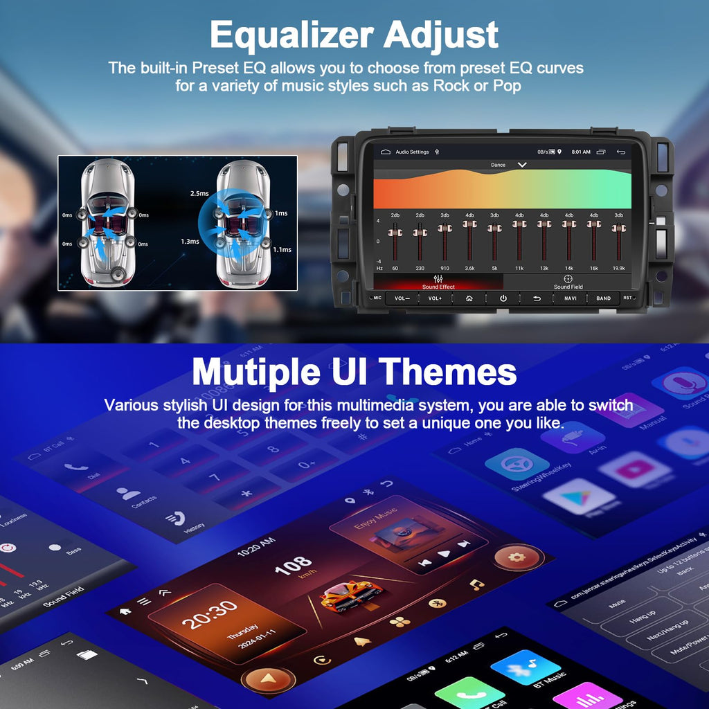 Car Radio for Chevrolet Chevy Traverse 2013-2017 with Wireless Carplay Android Auto, 8 inch HD Touch Screen Car Stereo Android 15 Radio with GPS Bluetooth WiFi FM RDS Backup Camera 2G+64G