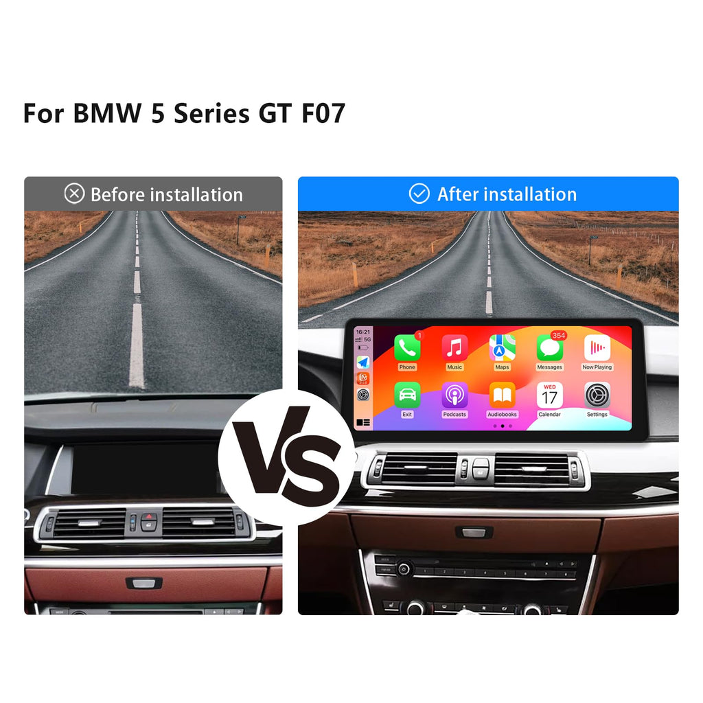 12.3" CarPlay Android Auto Stereo for BMW 5 GT F07 NBT 2012-2016