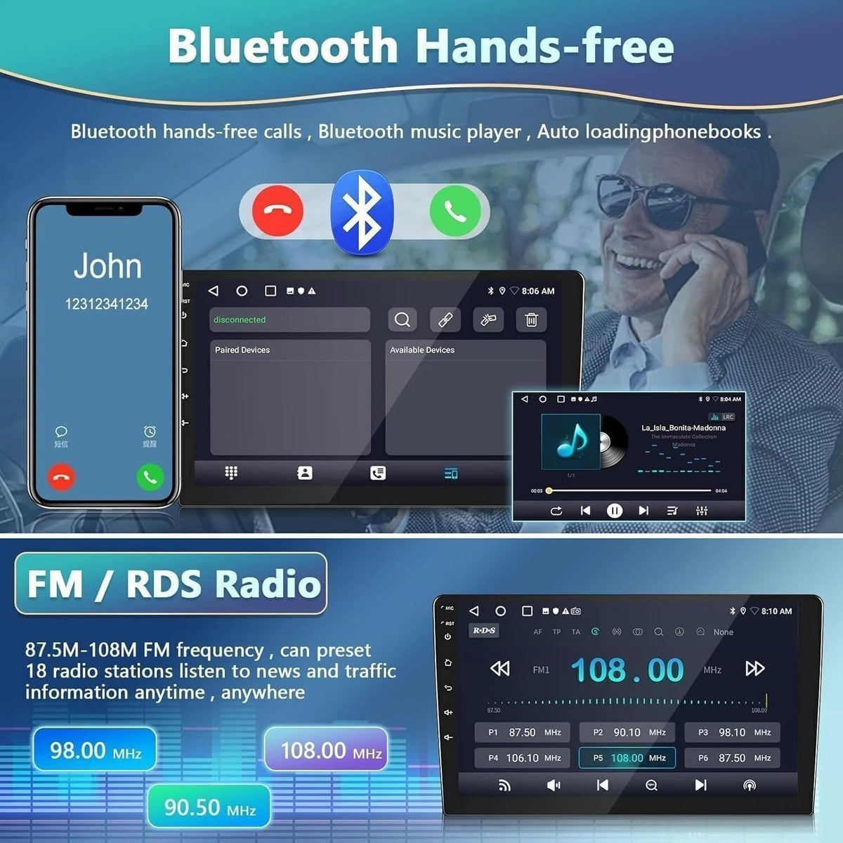 2+64G Car Stereo Radio for Dodge Durango 2014-2020 CarPlay Android Auto