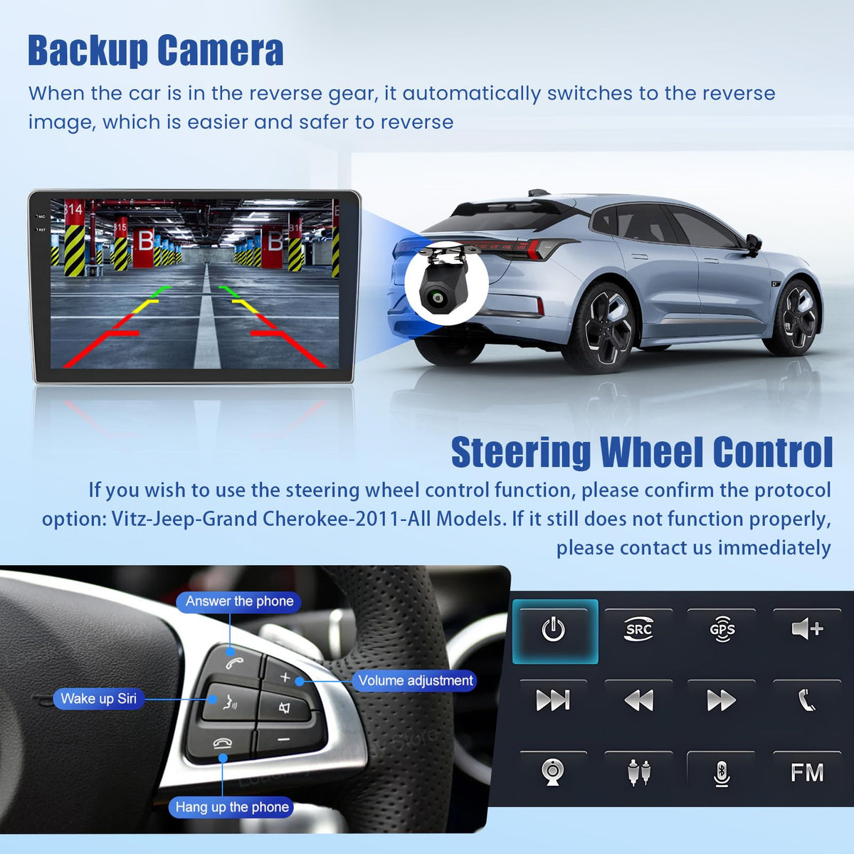 [4+64GB] Android Car Radio for Jeep Grand Cherokee 2008-2013 with 5Ghz WiFi