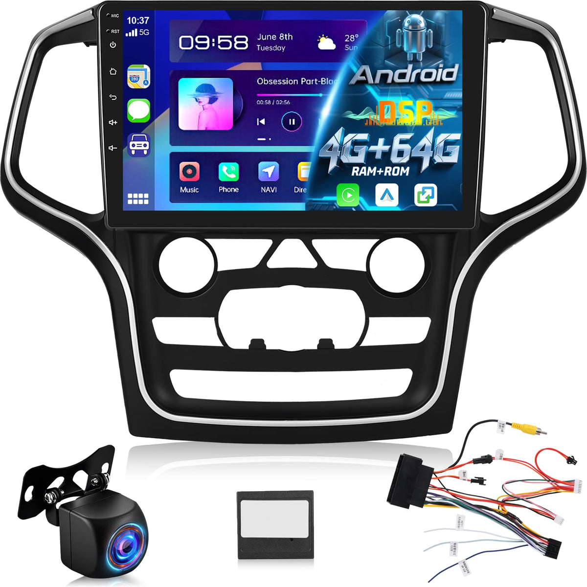 4+64G Android Radio for Jeep Grand Cherokee 2014-2020 for Small Screen