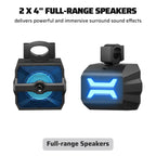 Ehaho 2.1CH Stereo UTV Sound Bar, 17 Inch Bluetooth ATV Speakers with RGB