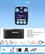 【4+64G】 for Chrysler PT Cruiser 2005-2010 Android Car Radio Stereo,Wireless CarPlay Android Auto,9 inch IPS Touchscreen Car Stereo Bluetooth5.0, GPS, WiFi, SWC,59UI,32EQ AI DSP + HD Backup Camera