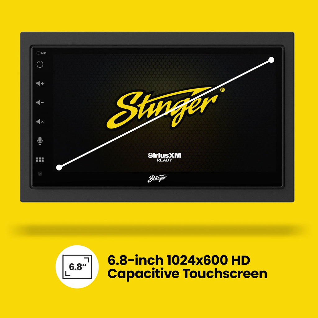 Stinger 6.8" Wireless Apple CarPlay Radio for Jeep Wrangler JK (2007-18)