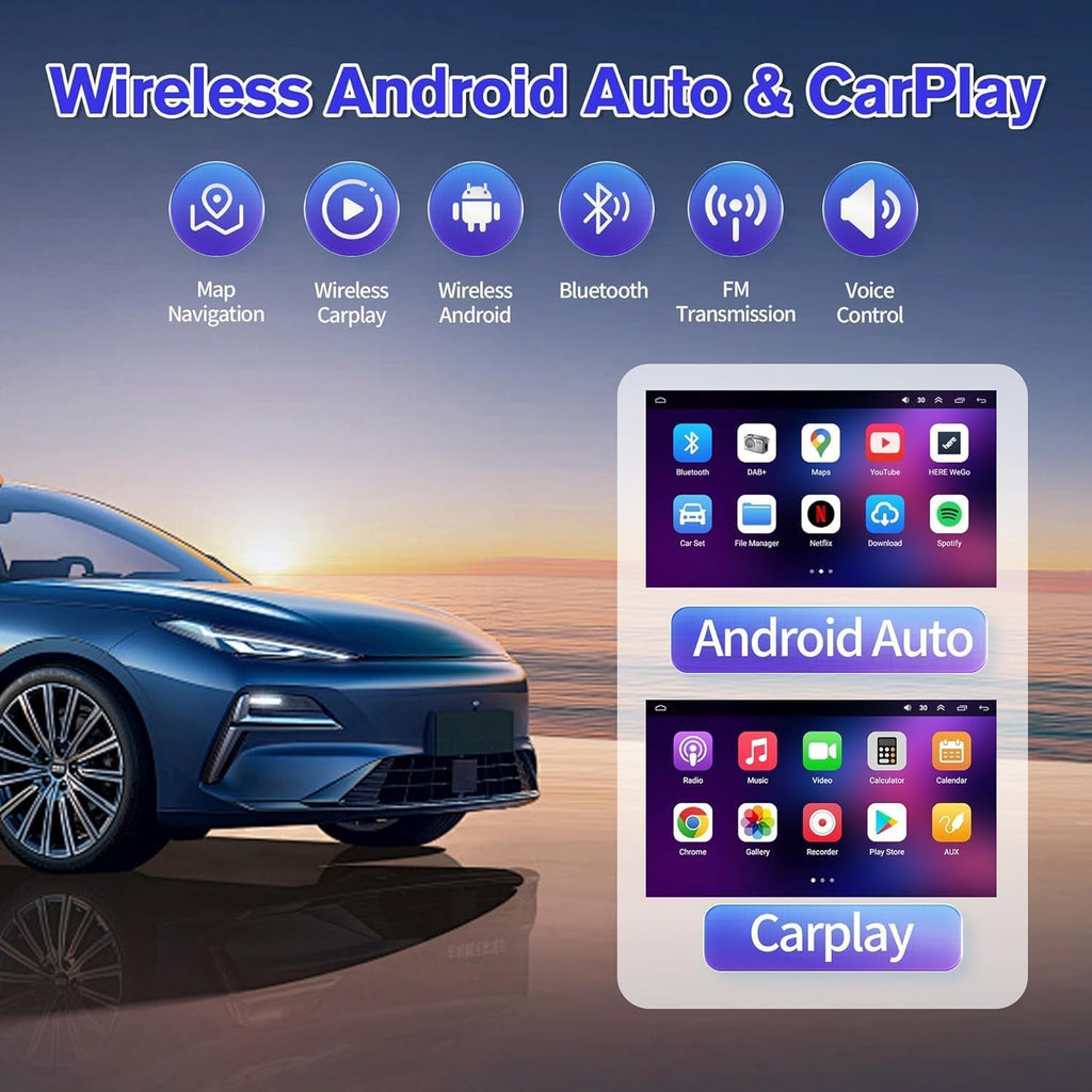 9.7inch Android 15 Car Stereo for Chevrolet Chevy Cruze 2009-2016 Touch Screen Car Radio with Wireless Carplay/Android Auto GPS/WiFi/Bluetooth/SWC/Backup Camera/FM【2+64G】